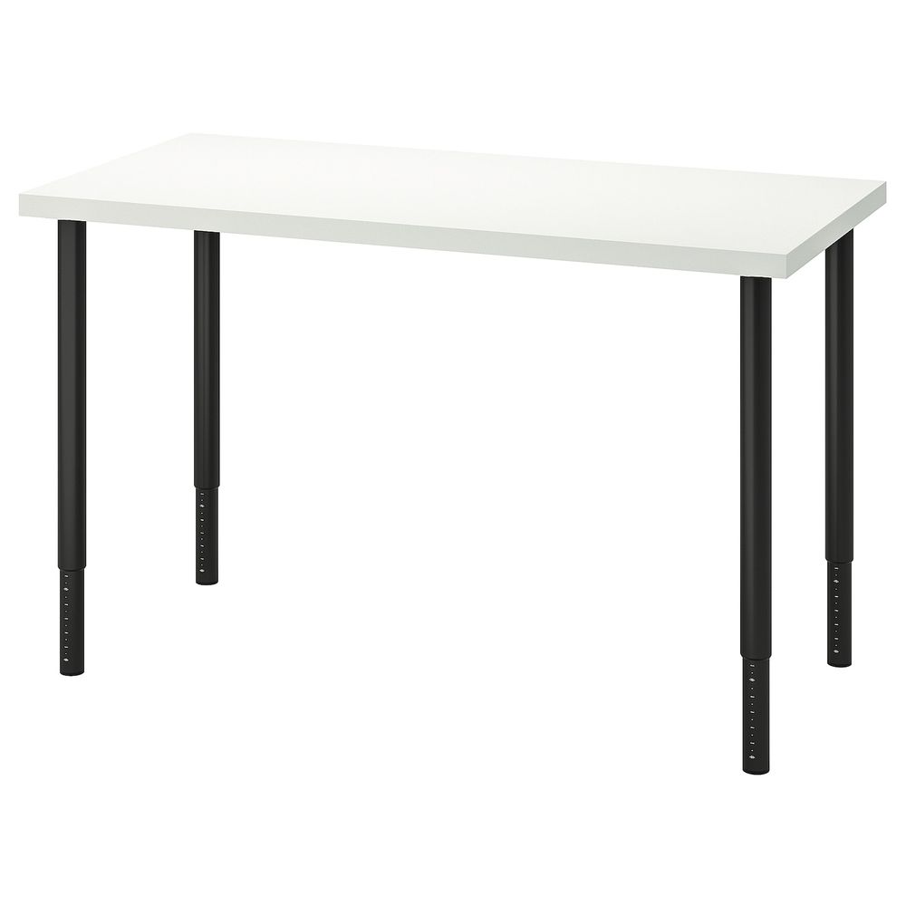 Стол, белый, черный 120x60 см IKEA LINNMON ЛИННМОН / OLOV ОЛОВ 292.794.69 - схема-чертеж с размерами