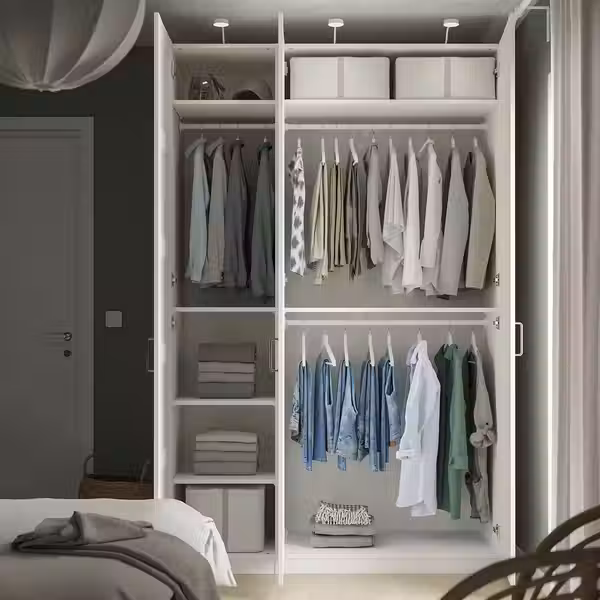 PAX / BERGSBO Гардероб, комбинация - белый/белый 150x60x236 см - фото 2