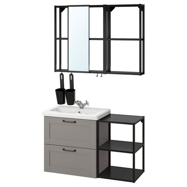 Комплект мебели для ванной,15 предмета, 102x43x65 cm IKEA TVÄLLEN ЛЕН ТВЭЛЛЕН, BEGIVENHET БЕГИВЕНХЕТ 394.799.91 - фото 1