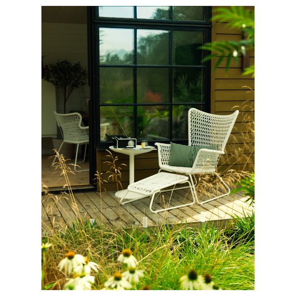 Садовый табурет для ног ХЭГСТЕН, белый - фото 4