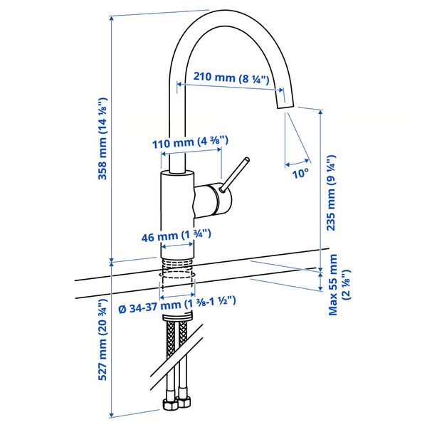 IKEA, дополнительный ракурс - схема-чертеж с размерами