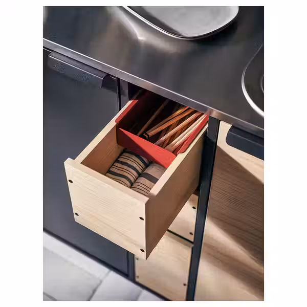 ÄSPINGE ЭСПИНГЕ Мини-кухня - чёрный/ясень 120x60x202 см - фото 5