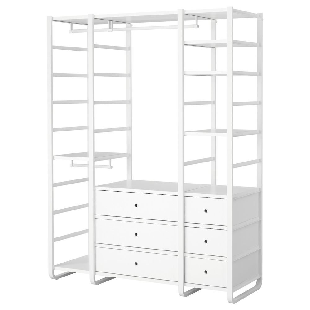 Гардероб, комбинация, белый 165x55x216 см IKEA ELVARLI ЭЛВАРЛИ 792.039.76 - фото 1
