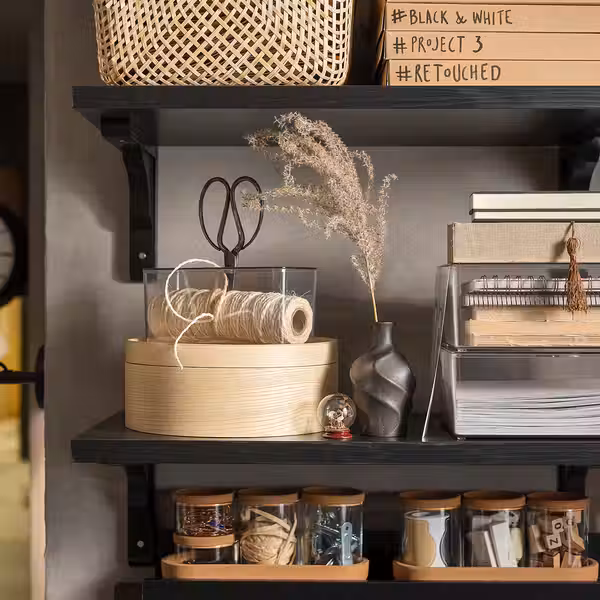 BERGSHULT Полка - коричнево-чёрный 80x20 см - фото 5