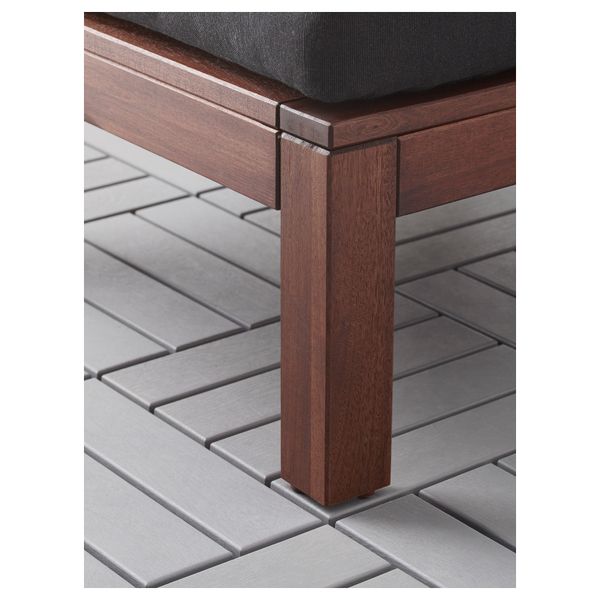 2-местный диван + 2 табурета для ног, садовая ЭПЛАРО / ХОЛЛО, коричневая морилка, черный (160x143x73 см) - фото 4