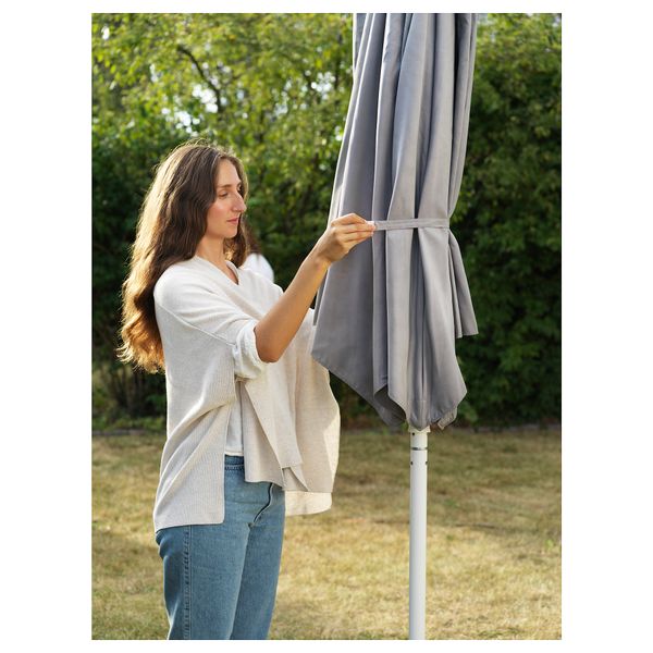 Зонт от солнца с опорой, светло-серый, Huvön серый, 270 см IKEA HÖGÖN ХЁГЁН 694.768.06 - фото 4