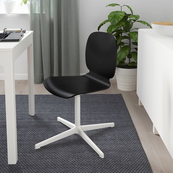 Рабочий стул, черный/Бальсбергет белый IKEA SVENBERTIL СВЕН-БЕРТИЛЬ 993.031.02 - фото 2