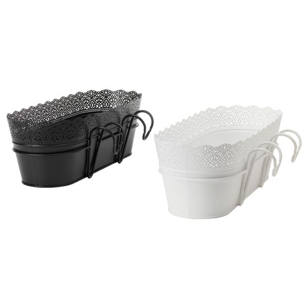 Ящик для цветов с держателем СКУРАР, д/дома/улицы, разные цвета (51x19 см) - схема-чертеж с размерами