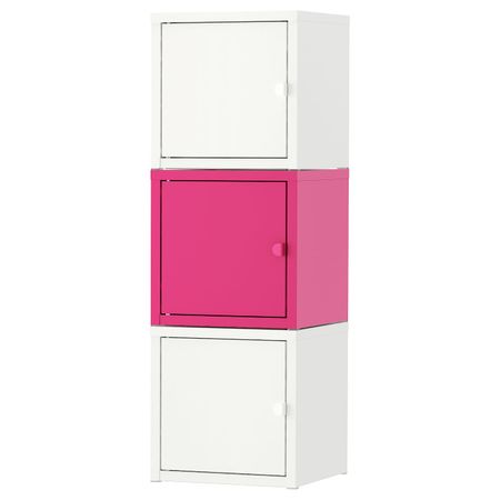 Комбинация для хранения, белый/розовый 25x75 см IKEA ЛИКСГУЛЬТ 292.486.61