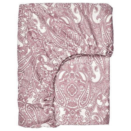 Простыня натяжная, белый/темно-розовый 80x200 см IKEA JÄTTEVALLMO ЙЭТТЕВАЛЛМО 904.610.54