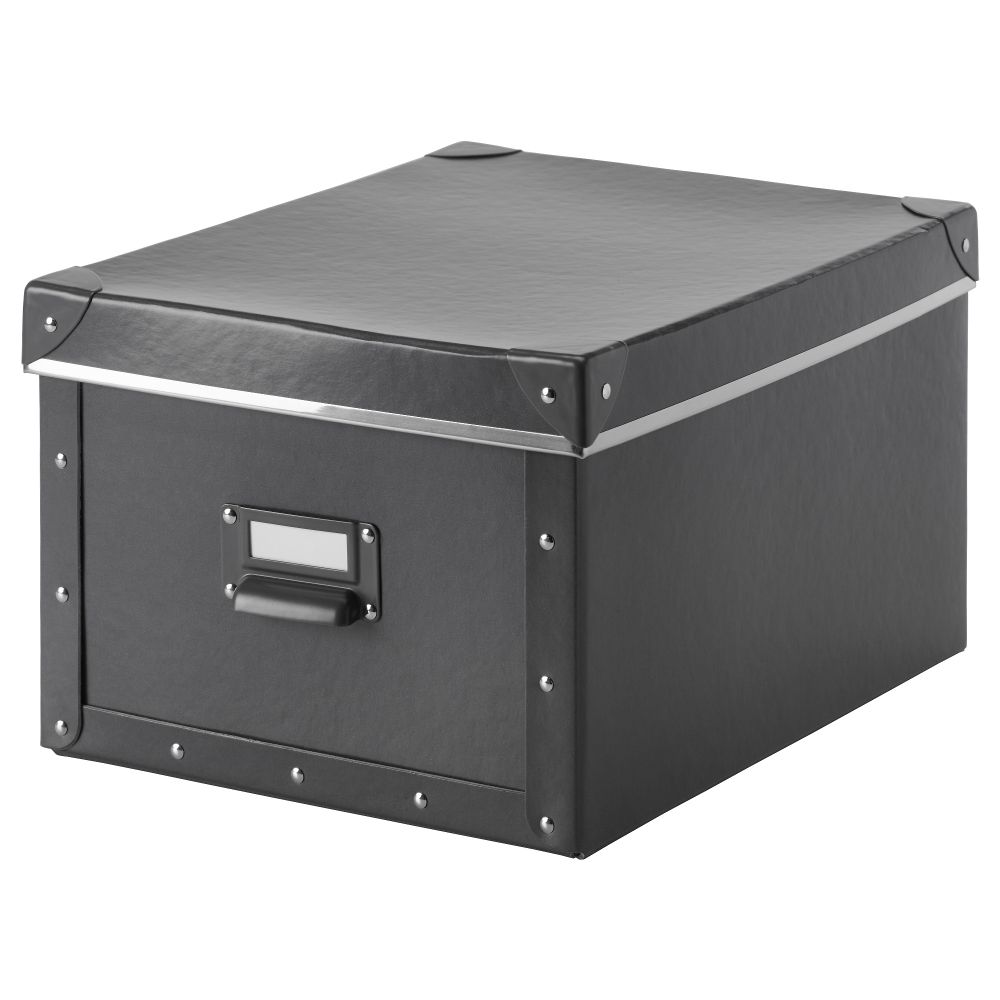 Коробка с крышкой ФЬЕЛЛА, темно-серый (27x36x20 см) - фото 1