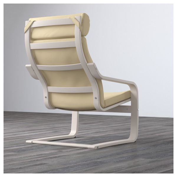 Кресло ПОЭНГ, белый, Глосе белый с оттенком - фото 3