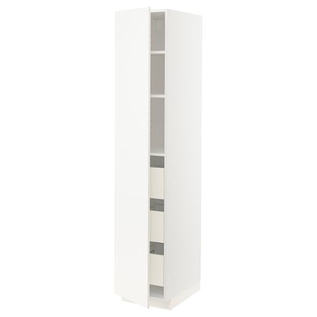 Высокий шкаф с ящиками, белый/Веддинге белый 40x60x200 см IKEA МЕТОД / ФОРВАРА 293.541.66