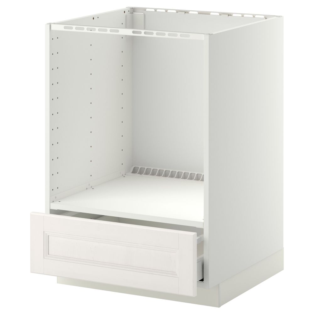 Напольный шкаф для духовки, с ящиком МЕТОД / МАКСИМЕРА, белый, Лаксарби белый (60x60 см) - схема-чертеж с размерами