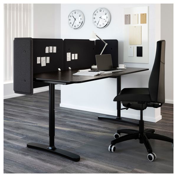 Стол для приемной БЕКАНТ, черно-коричневый, черный (160x80 55 см) - фото 2