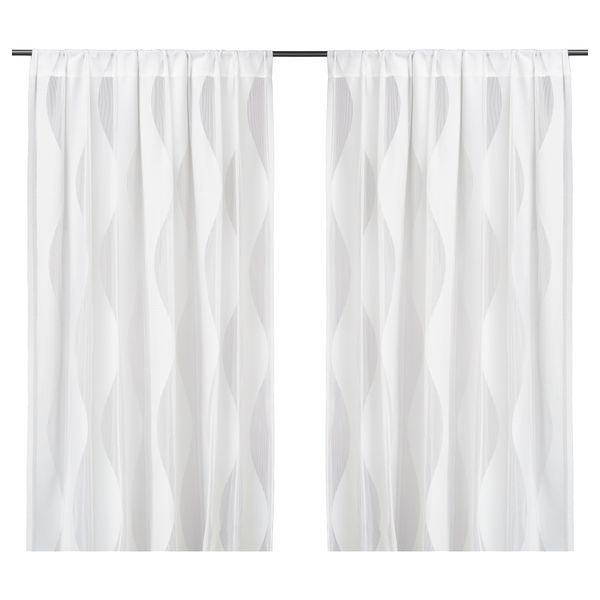 Гардины, 2 шт. МУРРУТА, белый (145x300 см) - фото 1