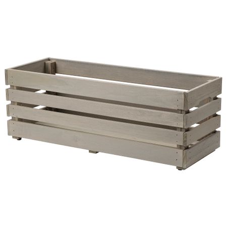 Ящик для цветов, 75x27 см, для сада морилка, светло-серый IKEA STJÄRNANIS СТЭРНАНИС 205.356.33