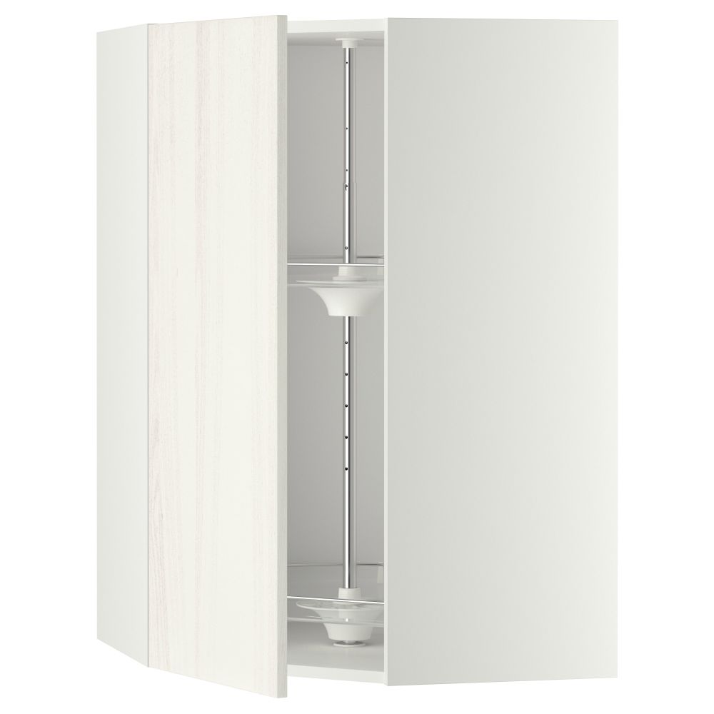 Угловой навесной шкаф с вращающейся секцией МЕТОД, белый, Росдаль белый - схема-чертеж с размерами