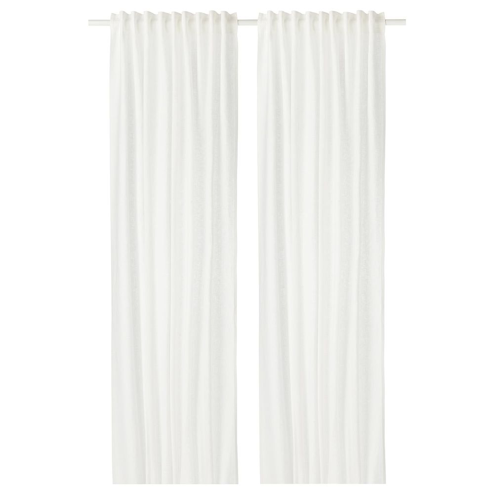 Гардины, 1 пара, белый 145x300 см IKEA АЙНА 503.705.79 - фото 1