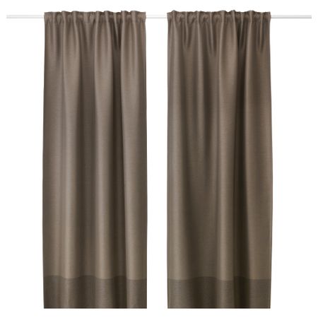 Гардины, блокирующие свет, 1 пара МАРЬЮН, коричневый (145x300 см)