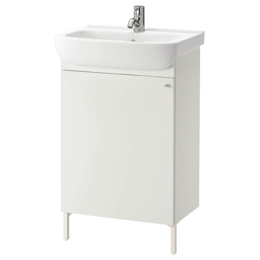 Шкаф под раковину с 1 дверцей, 54x98 см, белый, ПИЛКОН смеситель IKEA BJÖRKÅN БЬЙОРКОН, NYSJÖN НЮШЁН 194.147.31 - фото 1