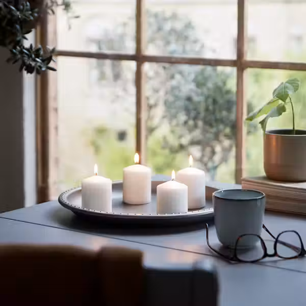 HEMSJÖ Неароматич свеча формовая - естественный 8 см 15 ч - фото 2