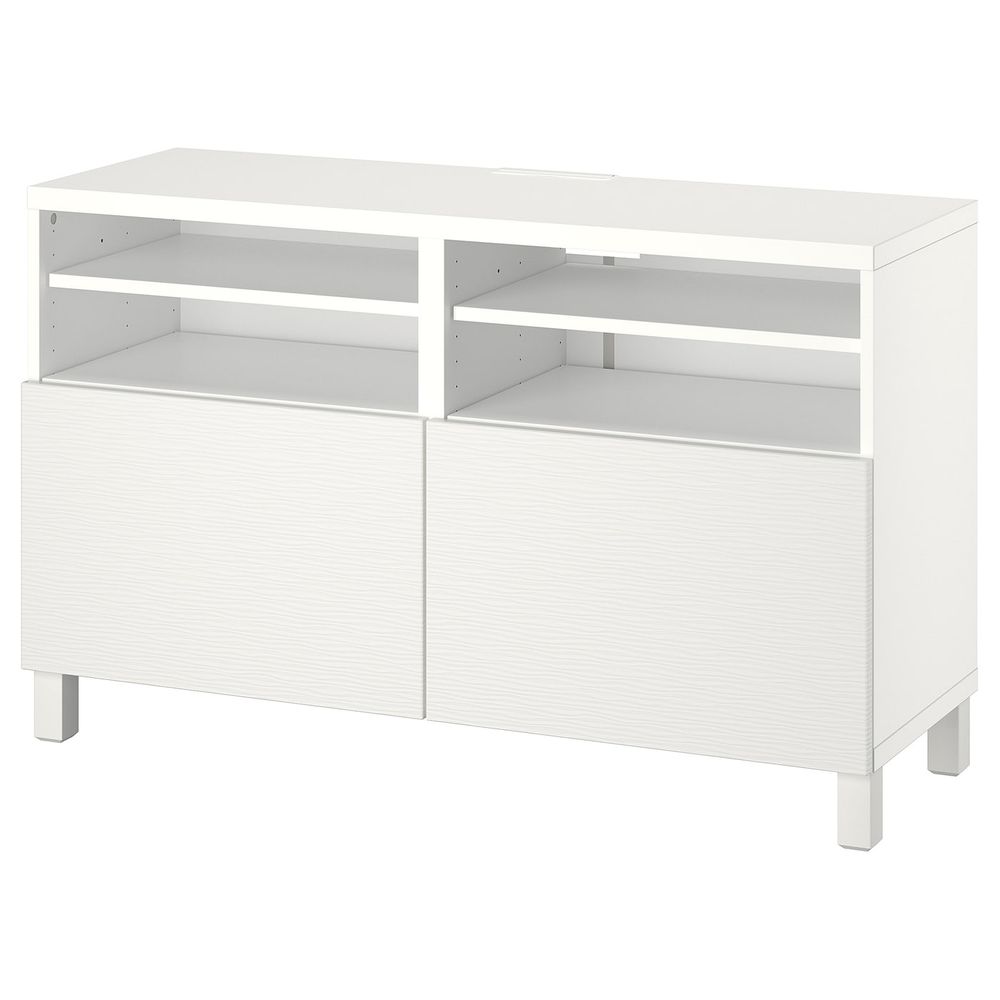 Тумба под ТВ, с дверцами, белый/Лаксвикен/СТУББ белый 120x42x74 см IKEA BESTÅ БЕСТО 194.325.65 - фото 1