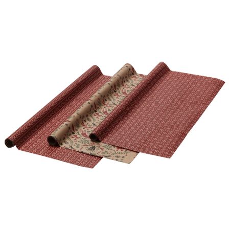 Рулон оберточной бумаги ВИНТЕР 2016, красный, естественный (3x0.7 м)