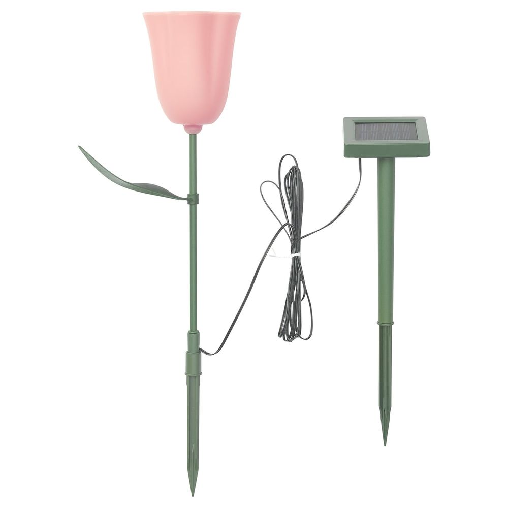 Подсветка на солнечных батарее,светодиод, для сада/тюльпан розовый IKEA СОЛВИДЕН 504.543.19 - фото 1
