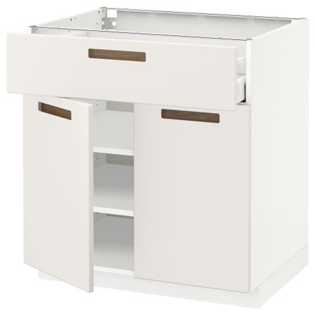 Напольный шкаф + ящик, 2 дверцы МЕТОД / МАКСИМЕРА, белый, Мэрста белый