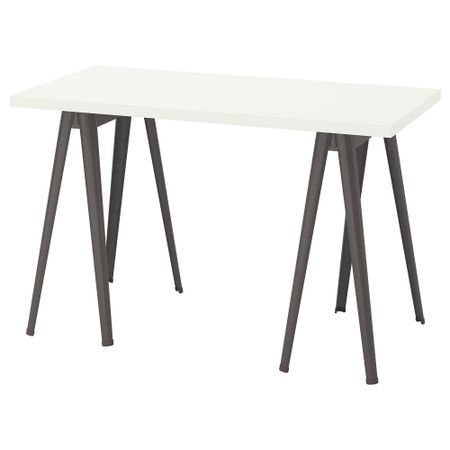 Письменный стол, белый, темно-серый, 120x60 см IKEA LAGKAPTEN ЛАГКАПТЕН, NÄRSPEL НЭРСПЕЛЬ 894.167.79
