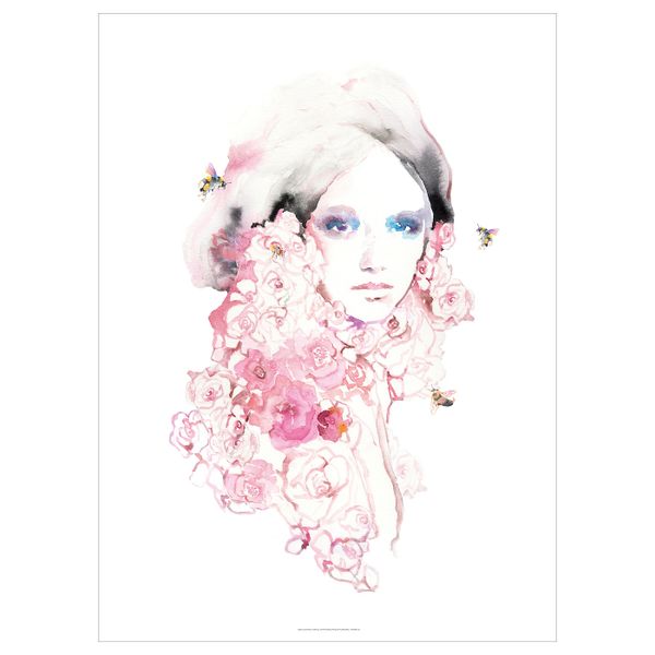 Картина, Девушка в цвету 70x100 см IKEA ПЬЕТТЕРИД 504.482.10 - схема-чертеж с размерами