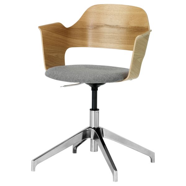 Конференц-стул ФЬЕЛЛБЕРГЕТ, дубовый шпон, Уллеви серый классический серый серый - фото 1