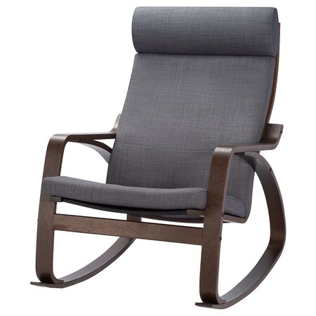 Кресло-качалка, коричневый/Шифтебу темно-серый IKEA POÄNG ПОЭНГ 193.987.93