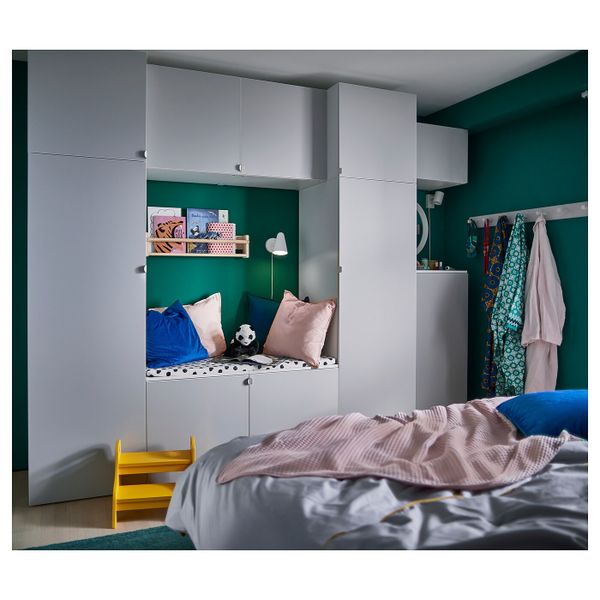 Гардероб, белый, Скатваль светло-серый 300x57x243 см IKEA ОПХУС 292.873.08 - схема-чертеж с размерами