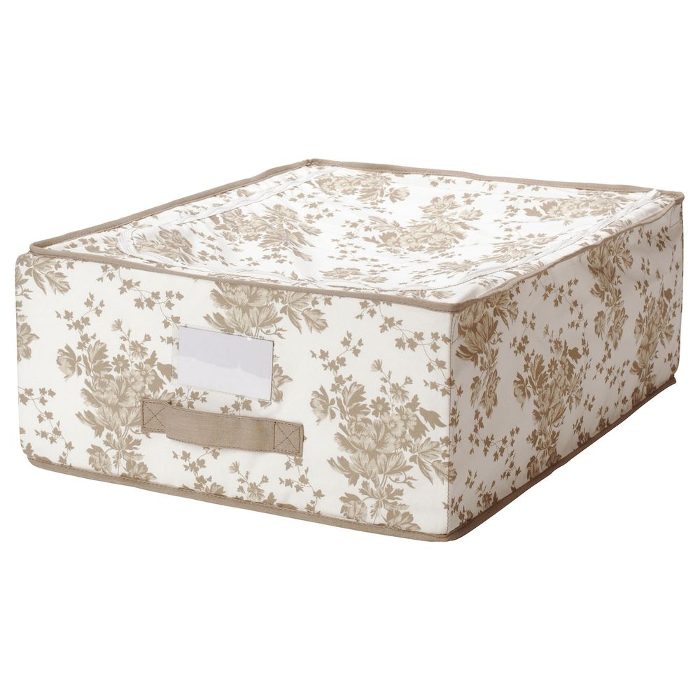 Сумка для хранения, бежевый, белый цветок, 44x55x19 см IKEA ГАРНИТУР 803.934.85 - фото 1