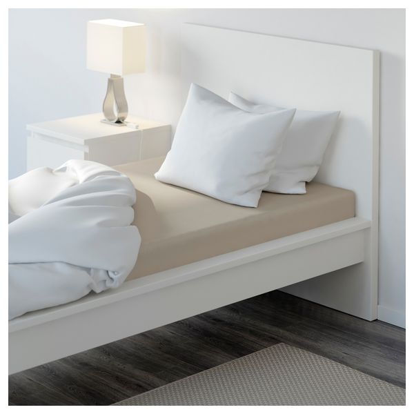 Простыня натяжная НАТТЭСМИН, бежевый - схема-чертеж с размерами