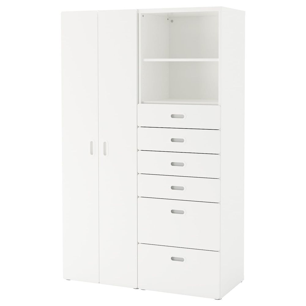 Шкаф платяной, белый/белый 120x50x192 см IKEA СТУВА / ФРИТИДС 792.750.77 - фото 1