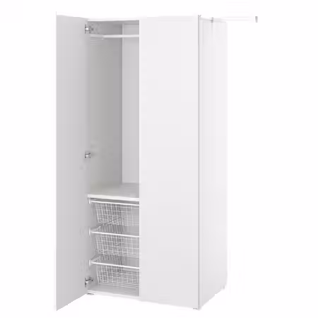 PLATSA Гардероб 2-дверный - белый/Fonnes белый 110-127x57x181 см