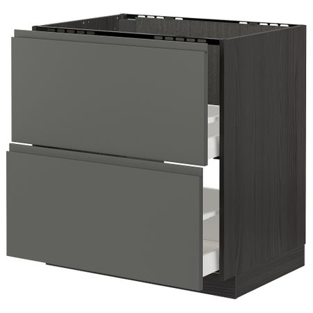Напольный шкаф под мойку + 2 фронтальных панель, 2 ящика, 80x60 cm IKEA METOD МЕТОД, MAXIMERA МАКСИМЕРА 293.107.33