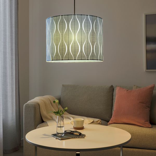 Абажур, 42 см, синий, серебристый IKEA LÖKNÄS ЛЁКНЭС 304.062.25 - фото 3