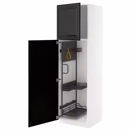 METOD Высокий шкаф с отд д/акс д/уборки