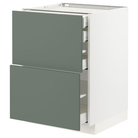 Напольный шкаф 2 фронтальных, 2 низких, 1 средний, 1 Высокий ящик, 60x60 cm IKEA METOD МЕТОД, MAXIMERA МАКСИМЕРА 693.172.33