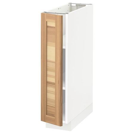 Напольный шкаф с полками, белый/Торхэмн ясень 20x60 см IKEA METOD МЕТОД 294.467.17