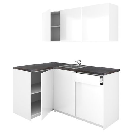 Кухня, глянцевый белый 120x180x220 см IKEA KNOXHULT КНОКСХУЛЬТ 894.045.97