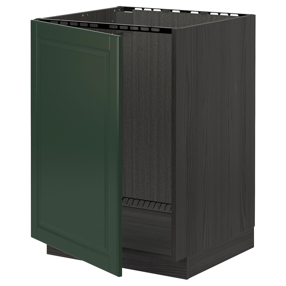 Напольный шкаф для раковины, черный/Будбин темно-зеленый 60x60 см IKEA МЕТОД 293.130.48 - схема-чертеж с размерами