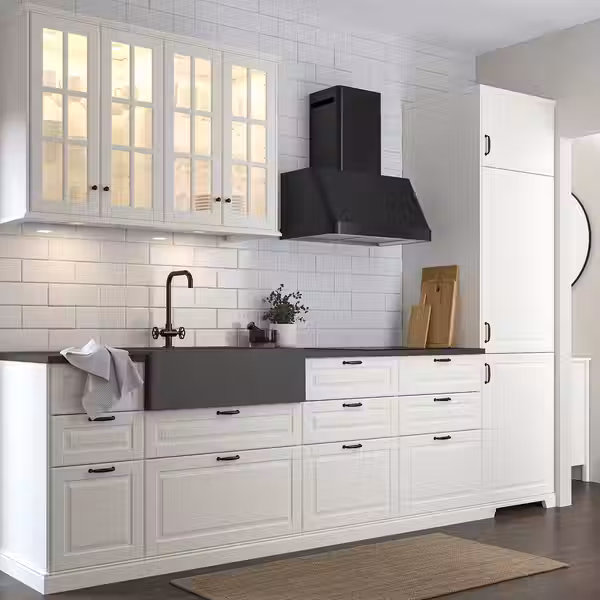 TALLSJÖN ТАЛЛШЁН Мойка с видимой фронтальной стенкой - темно-серый/под камень 80x65 см - фото 3