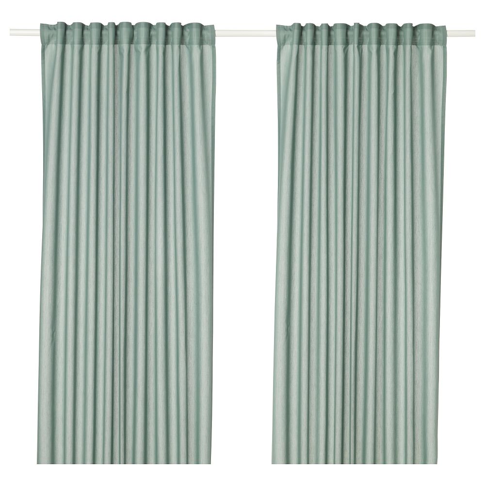 Гардины, 1 пара ВИВАН, зеленый (145x300 см) - фото 1