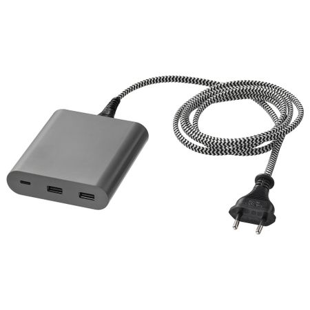Зарядное устройство USB 40 Вт, темно-серый IKEA ÅSKSTORM ОСКСТОРМ 504.611.93