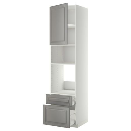 Высокий шкаф для духовки, СВЧ, дверца, 2 ящика, 60x60x240 cm IKEA METOD МЕТОД, MAXIMERA МАКСИМЕРА 194.670.36